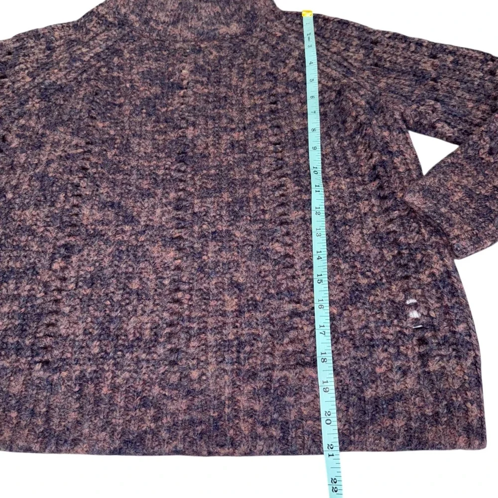 Madewell NWT Pointelle Mockneck Pullover Sweater Size XS Purple‎ Wool Blend Knit